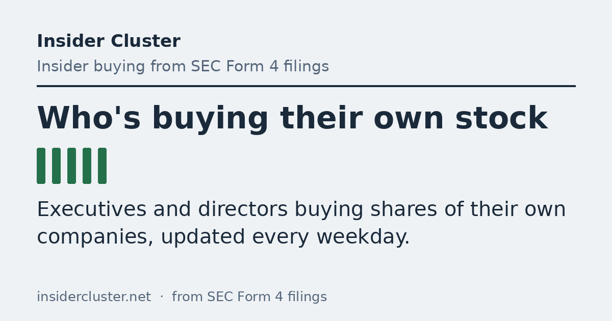 I built a free tracker that shows which executives are buying their own company’s stock (from SEC 